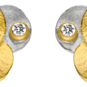 MANU | Ørestikker Sterling sølv/21 kt. guld Brillanter | O772BRW